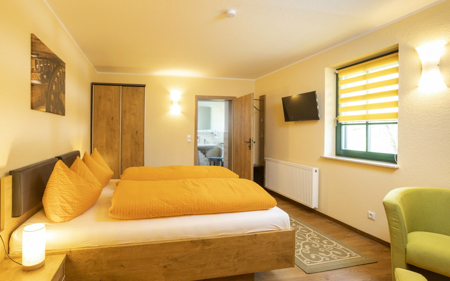 Pension Kräutermühlenhof Doppelzimmer, Foto: Rainer Weißflog, Lizenz: Kräutermühlenhof Burg Spreewald