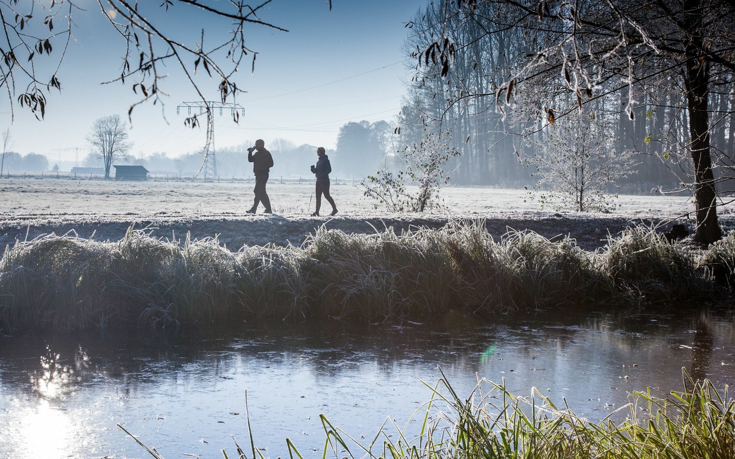 Wanderwege am Fließ im Winter, Foto: Peter Becker, Lizenz: Amt Burg (Spreewald)