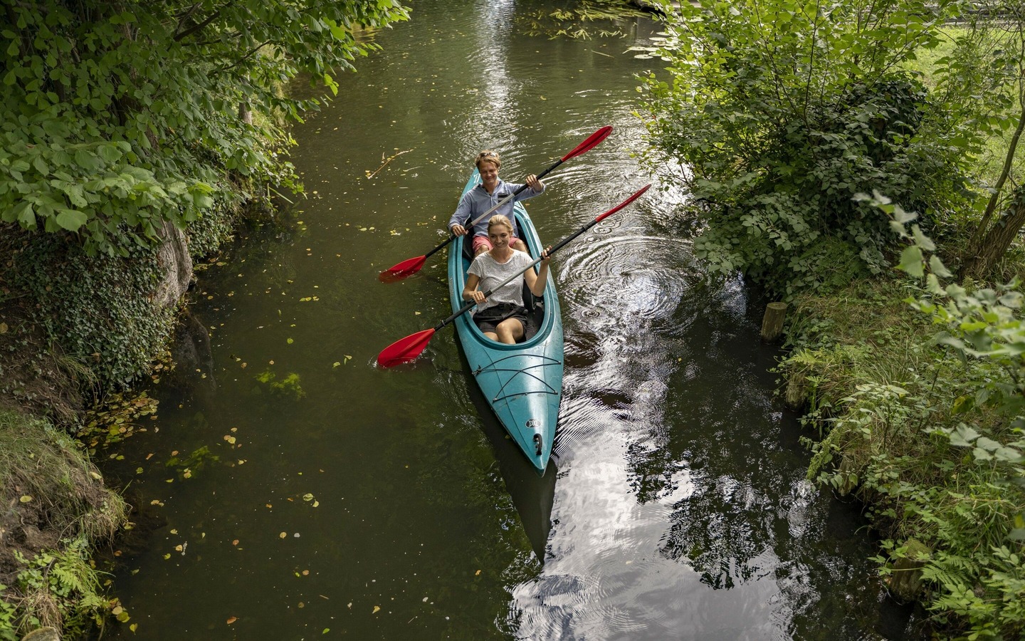 Paddler in Burg, Foto: Ron Petraß, Lizenz: Amt Burg (Spreewald)