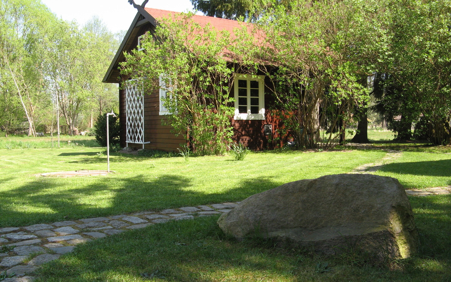 Blockhütte Außen, Foto: Wolfgang Austermann, Lizenz: Wolfgang Austermann