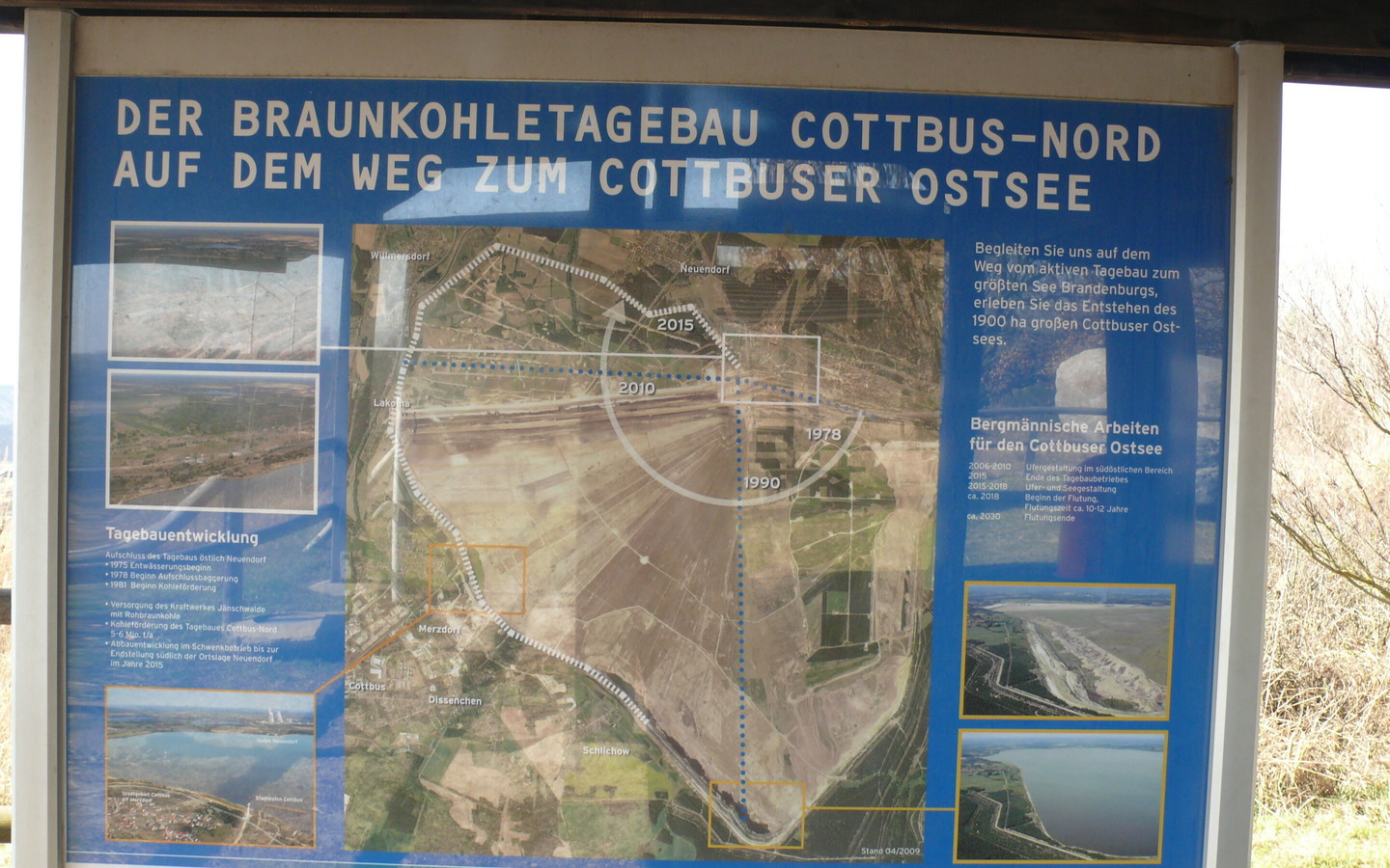 Info-Schild zum Cottbuser Ostsee